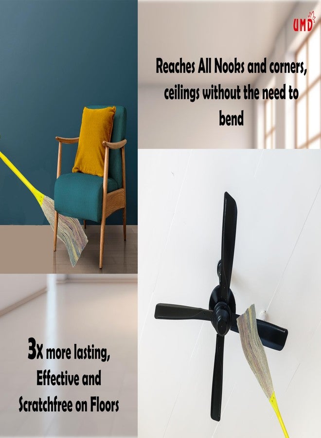 UMD No Backpain Lite Weight Dustfree Natural Grass Broom for Floor Cleaning, Phool bhahari jadoo, jhaduu Marne wala Sweeping, dusting, Lite Weight, No Bend, Pack of 1 pcs - Image 4